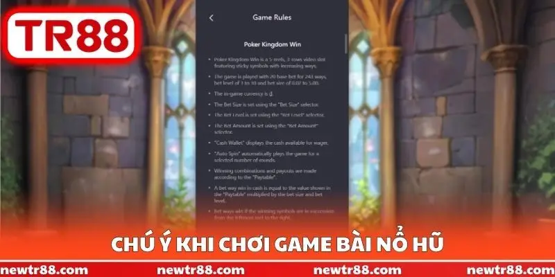Chú ý khi chơi Game bài nổ hũ
